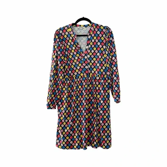 BODEN Naomi Floral Long Sleeve A-line Floral Colorful V-neck Mii Dress Sz 10 - Picture 2 of 6
